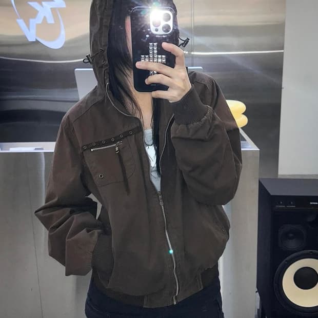 히코빈티지 아일렛 포인트 후드 자켓