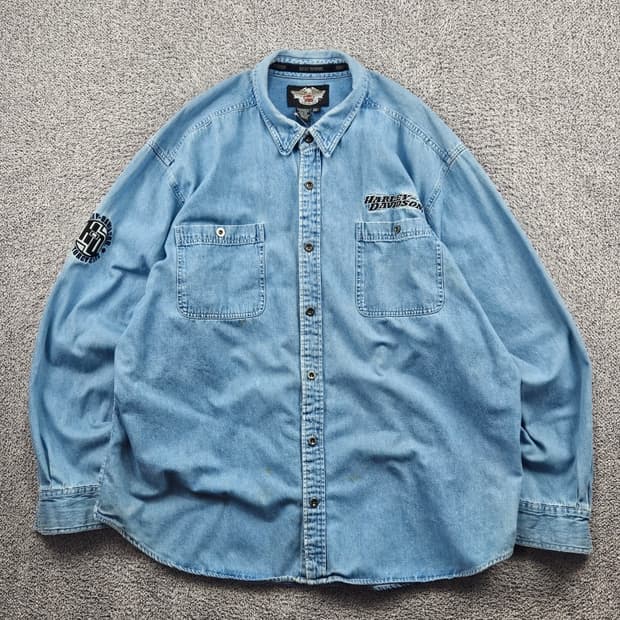 할리데이비슨 데님 포켓 바이커 셔츠 ( 3XL ) / 11476