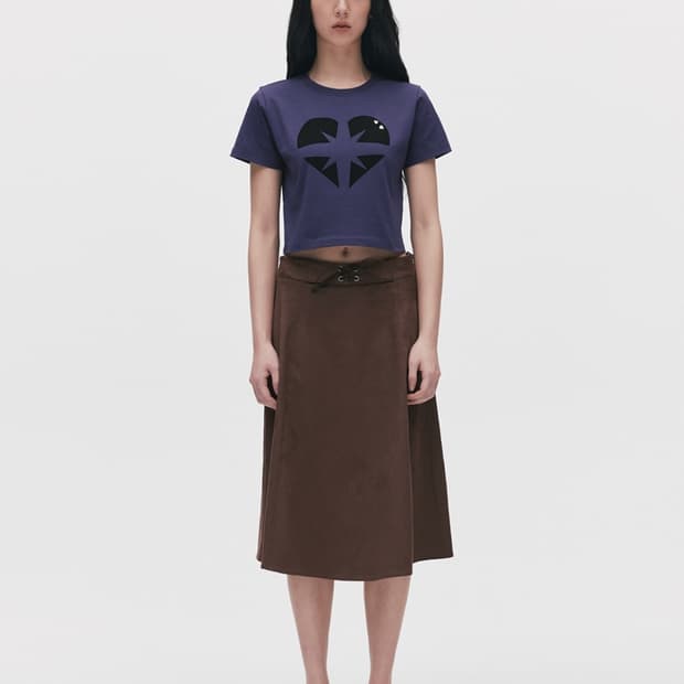 틸던 HEART SYMBOL STUD CROP TOP 다크 퍼플
