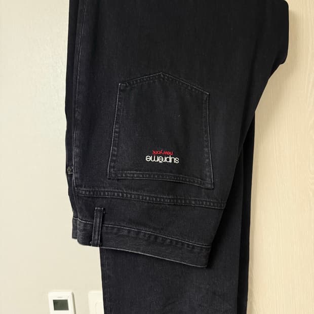 슈프림 배기 진 블랙 36사이즈