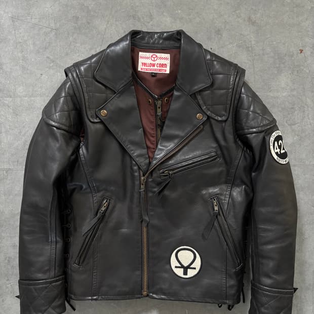 Yellow Corn 옐로우콘 컨버터블 레더 자켓