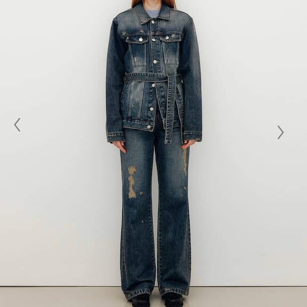 YUSE 유즈 청 자켓 belted destroyed denim jack