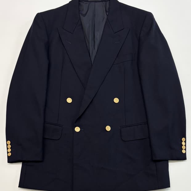 Burberry 버버리 네이비 금장 더블 블레이저  