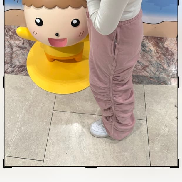 나체 셔링 조거팬츠 로즈핑크