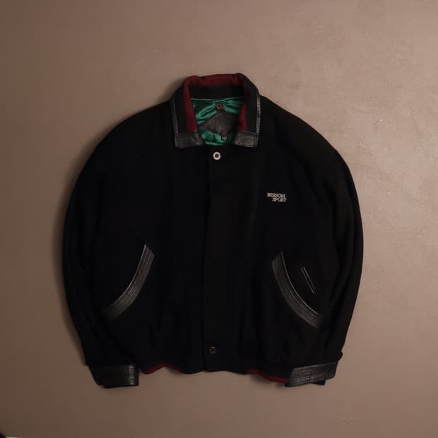 90's 미쏘니 스포츠 빅로고 울 봄버자켓 A1450