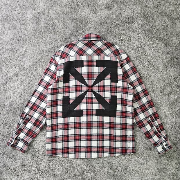 Off-White 긴팔 플란넬 체크 셔츠