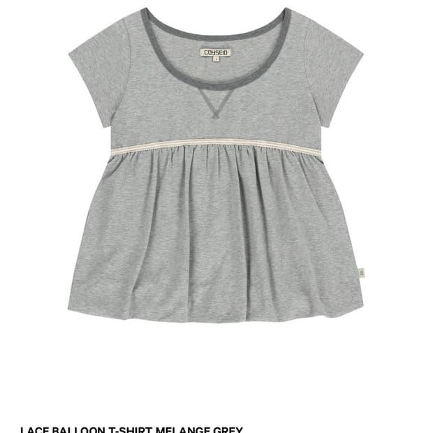CoyseioLACEBALLOON T-SHIRT MELANGE GREY 