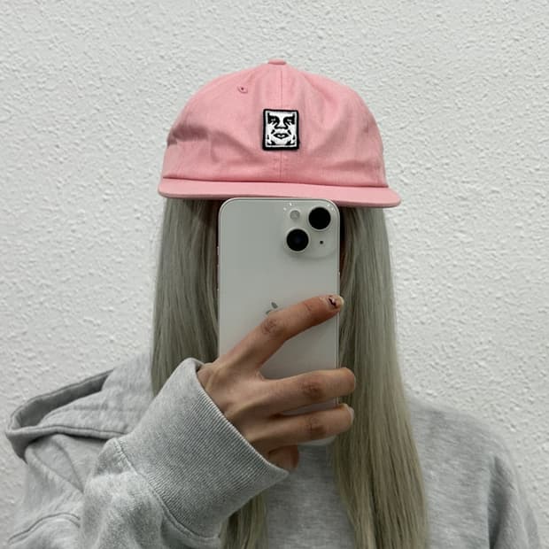 오베이 센터로고 딸기핑크 스냅백 (새상품)