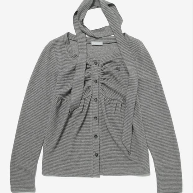 허그유어스킨 니트 베이비돌 가디건 차콜