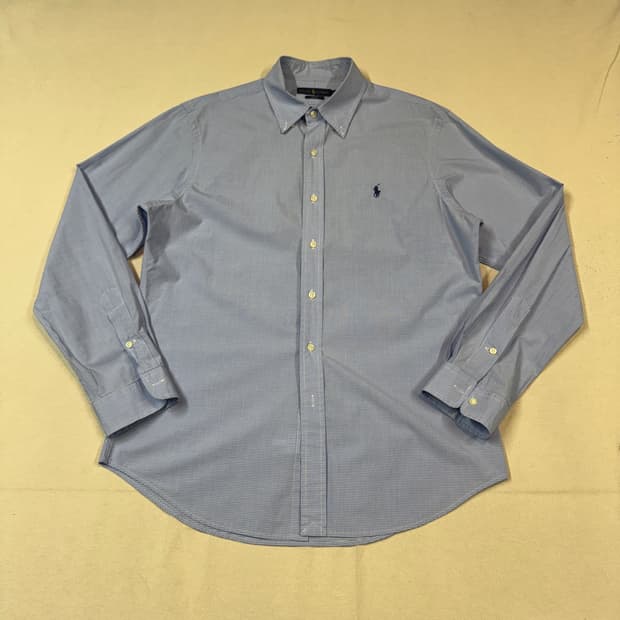 L) 폴로 랄프로렌 클래식 블루 깅엄 체크 셔츠