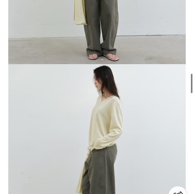 오비르 커브드 팬츠 카키M 새상품