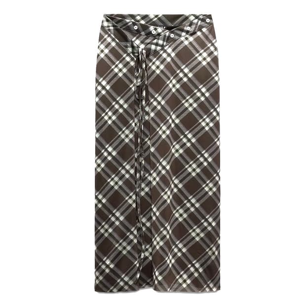 zara check tulle wrap skirt 자라 체크 롱스커트