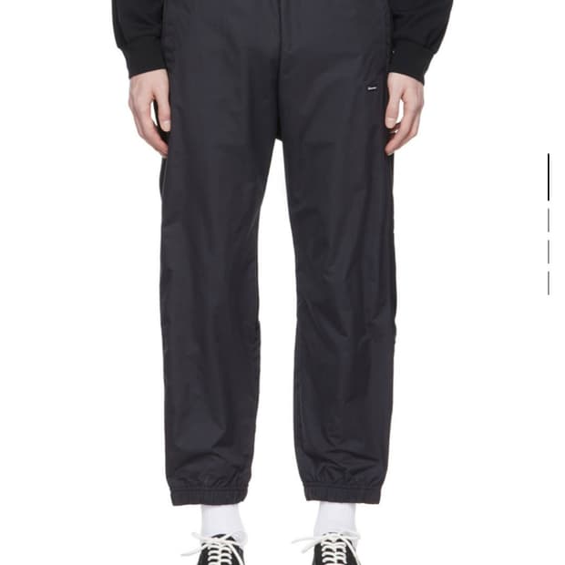 Undercoverism 블랙 나일론 캔버스 조거 팬츠