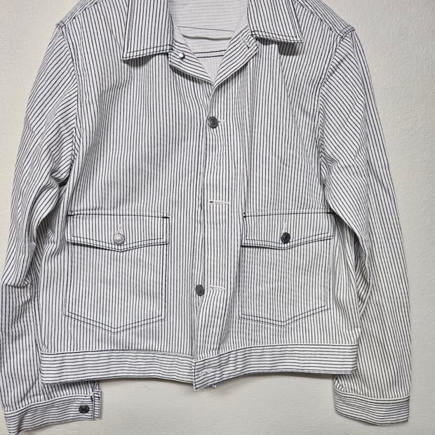 Minedenim 마인데님 히코리 프린트 데님 트러커 자켓 3사이즈
