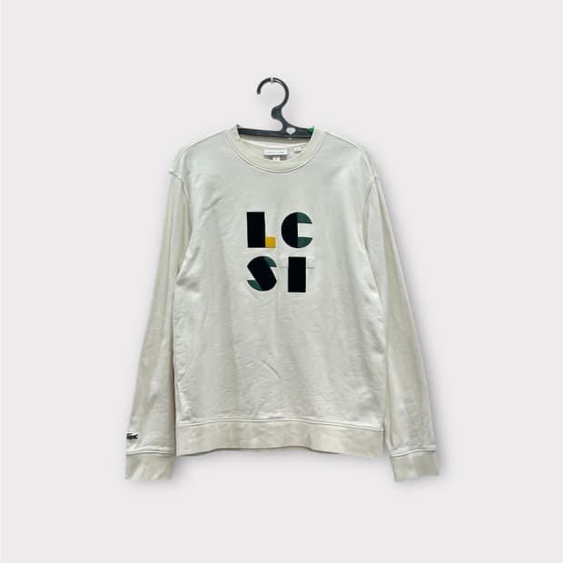 라코스테 아이보리 로고 맨투맨 남성 L 100