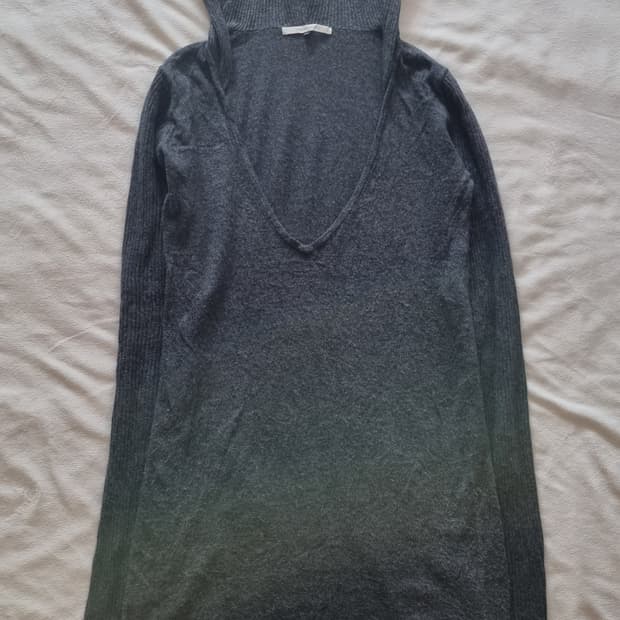 빈티지 긴 팔 그레이 후드