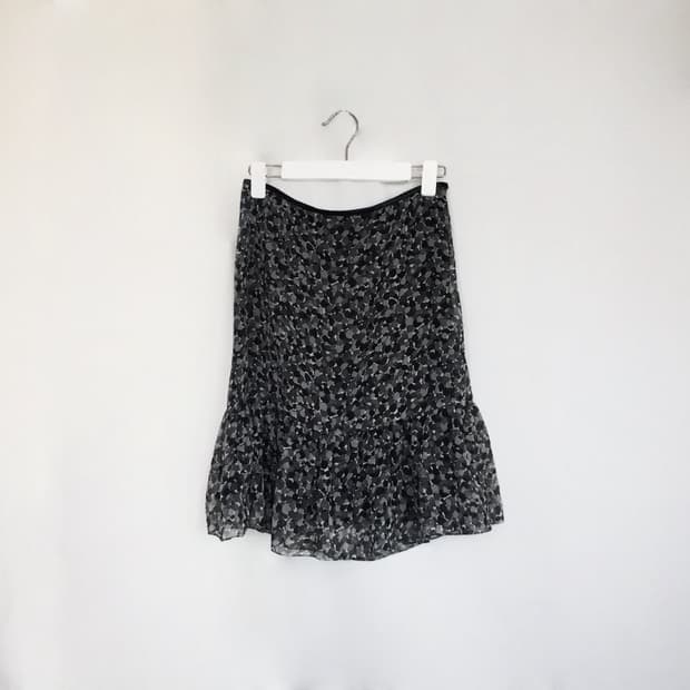648. colorless black chiffon midi SK