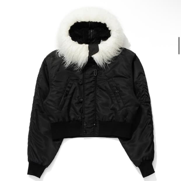 OPEN YY FAUX FUR ZIPPER HOOD MA-1