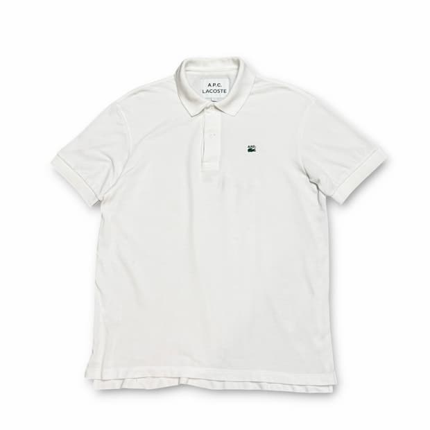 A.P.C. x 라코스테 루즈핏 코튼 쁘띠 피케 폴로 화이트