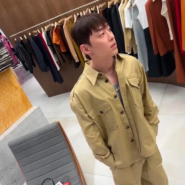 렉토 베이지 셔츠자켓 m