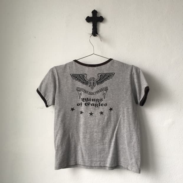 Back printing point ringer t shirt