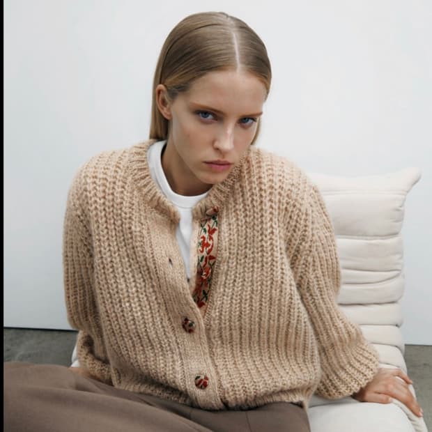 M) ZARA 자라 루즈핏 니트 스웨터 가디건