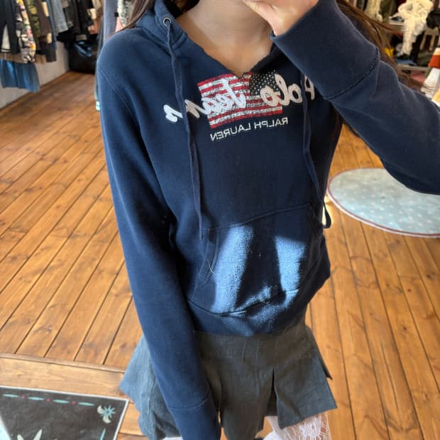 폴로 성조기 후드티