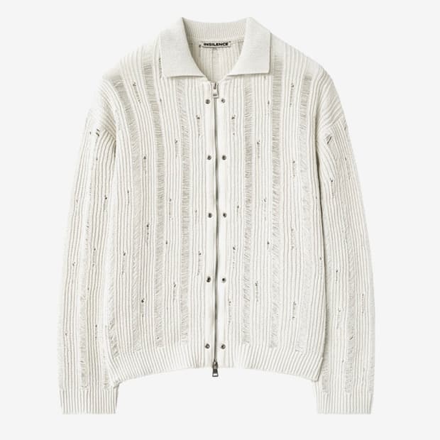 인사일런스 디스트레스드 칼라 카디건 IVORY L사이즈