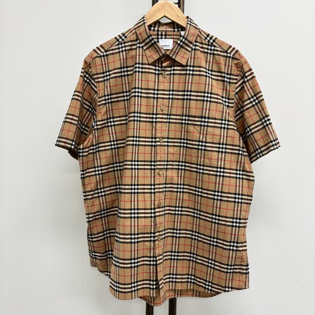[XXL]버버리 체크 반팔 셔츠