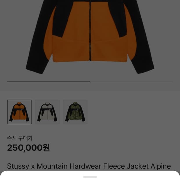 스투시 x Mountain Hardwear 플리스 자켓 L