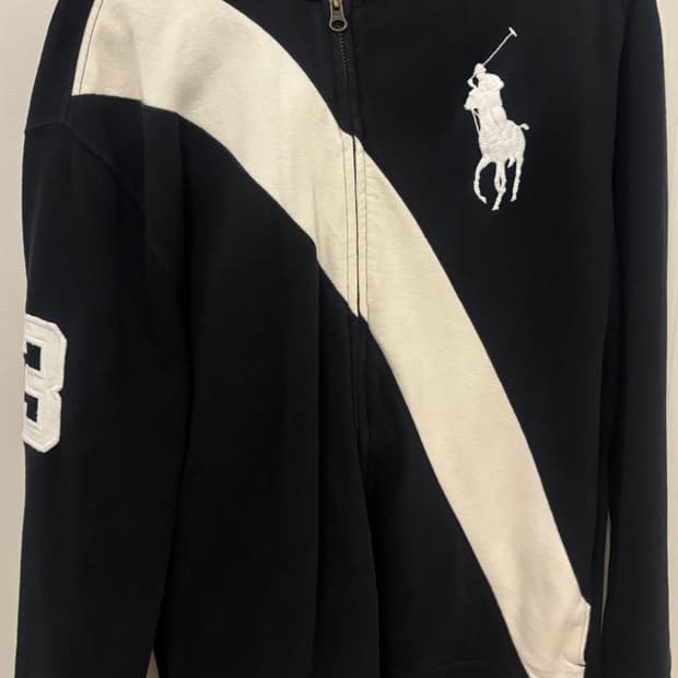 빅포니 후드집업 블랙