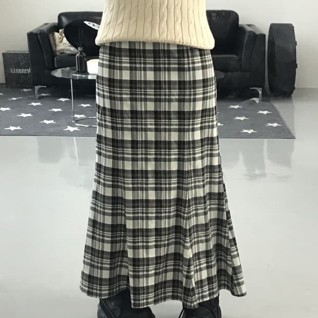 Jpn Checked Long Skirts