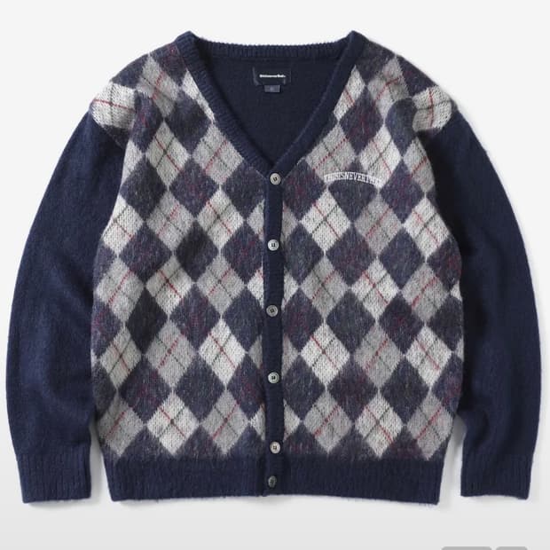 디스이즈네버댓 아가일 가디건 네이비 M