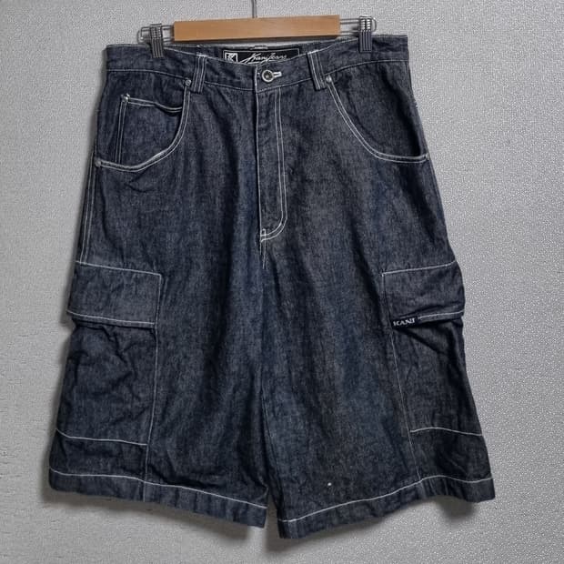 32) 칼카니 20s 빈티지 카고 데님 반바지