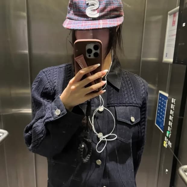 애니타임로릭 Zinnia Mix Jacket-NAVY (W)