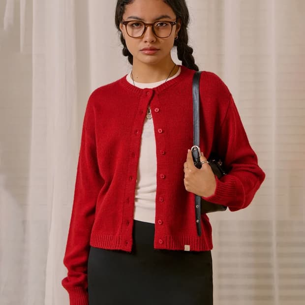 비터셀즈 가디건 C.G 라운드 가디건-레드