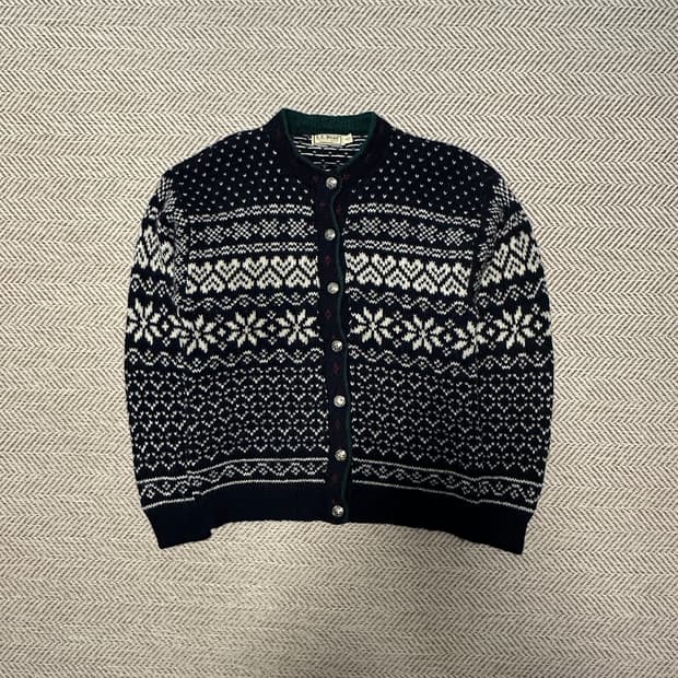 L. L. BEAN usa made nordic knit cardigan