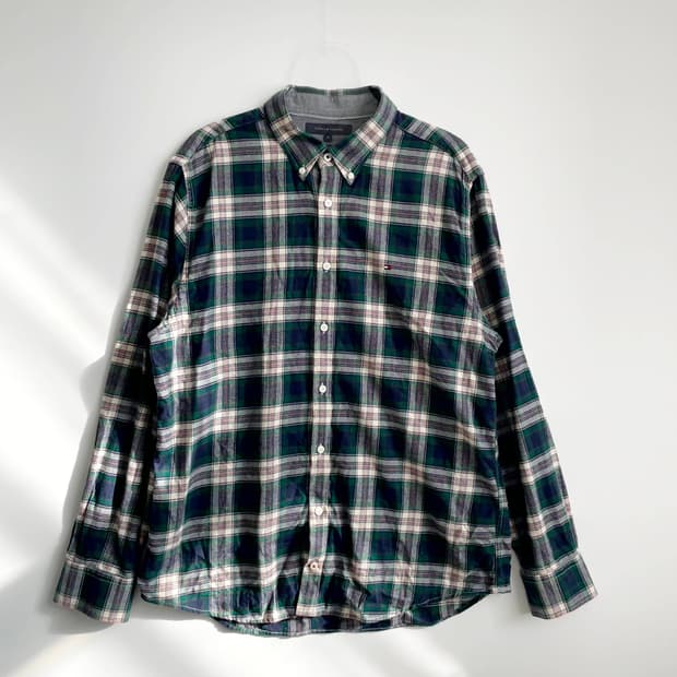 F1 타미힐피거 버튼다운 플란넬 셔츠 XL사이즈