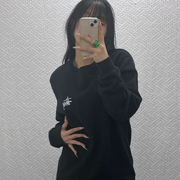 스투시 베이직 스탁로고 크루넥 모던캐주얼 맨투맨 S C08343