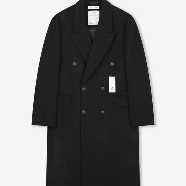 (M) 비슬로우 오버사이즈 캐시미어 더블코트 블랙