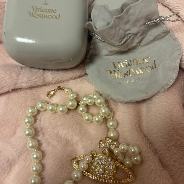 빈티지 비비안웨스트우드 빅로고 orb 진주목걸이