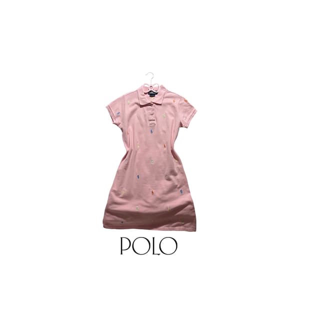 폴로 핑크 와글와글 원피스