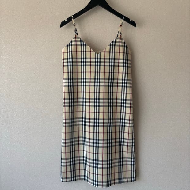 [정품] Burberry 버버리 체크 캐미솔 원피스