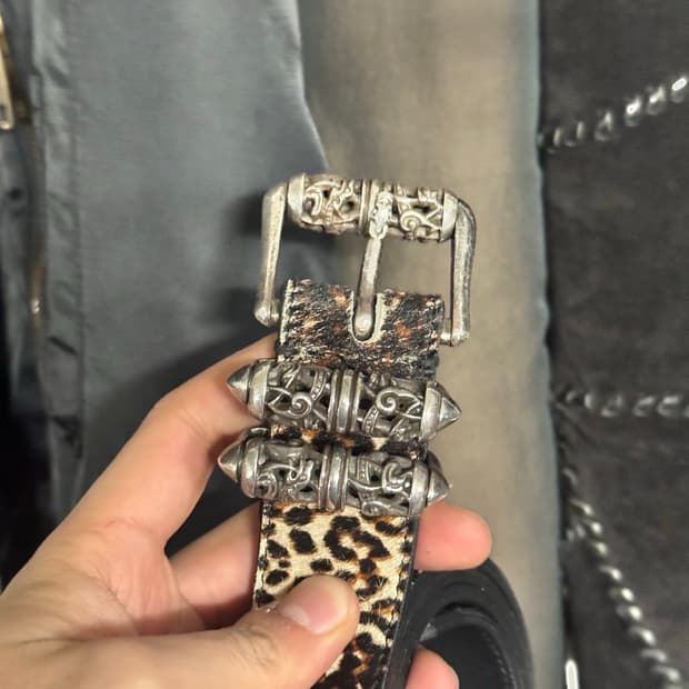 크롬하츠 레오파드 스트랩 커스텀 롤러 벨트 