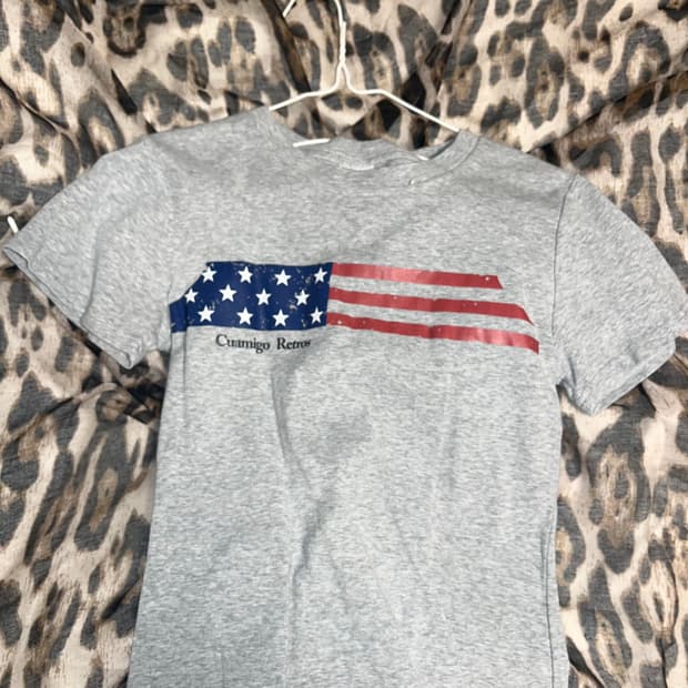 빈티지 성조기 반팔