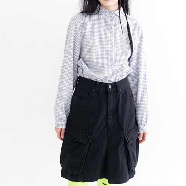 flap pocket midi skirt
