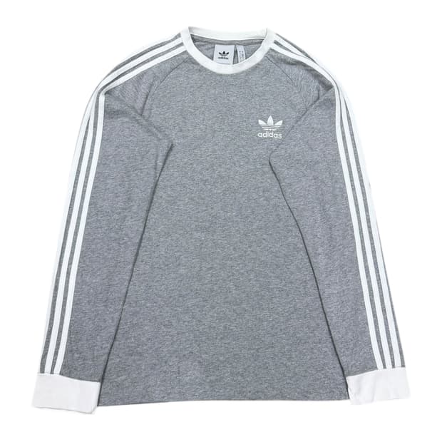 아디다스 아디컬러 클래식 3 스트라이프 롱슬리브 티셔츠 그레이 S