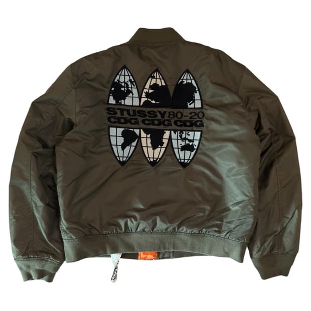 스투시 X CDG 콜라보 MA-1 항공점퍼 올리브