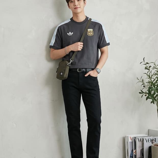 아디다스 아르헨티나 베켄바우어 삼선 반팔티