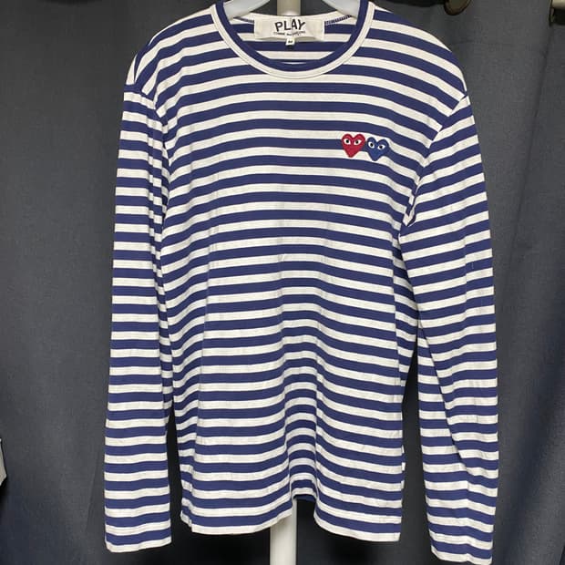 꼼데가르송 더블와펜 롱슬리브 네이비 M